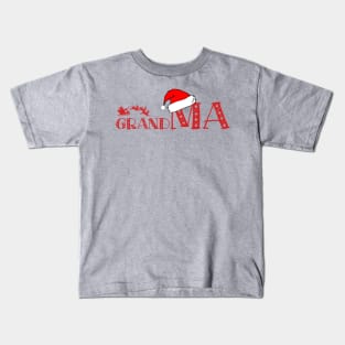 Christmas Family Name "Grand Ma" Photo Design Shirt Kids T-Shirt